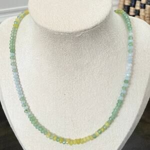 Second Bloom Studio Artisan Made Rainbow Agate Ombre Necklace 17" Pastel